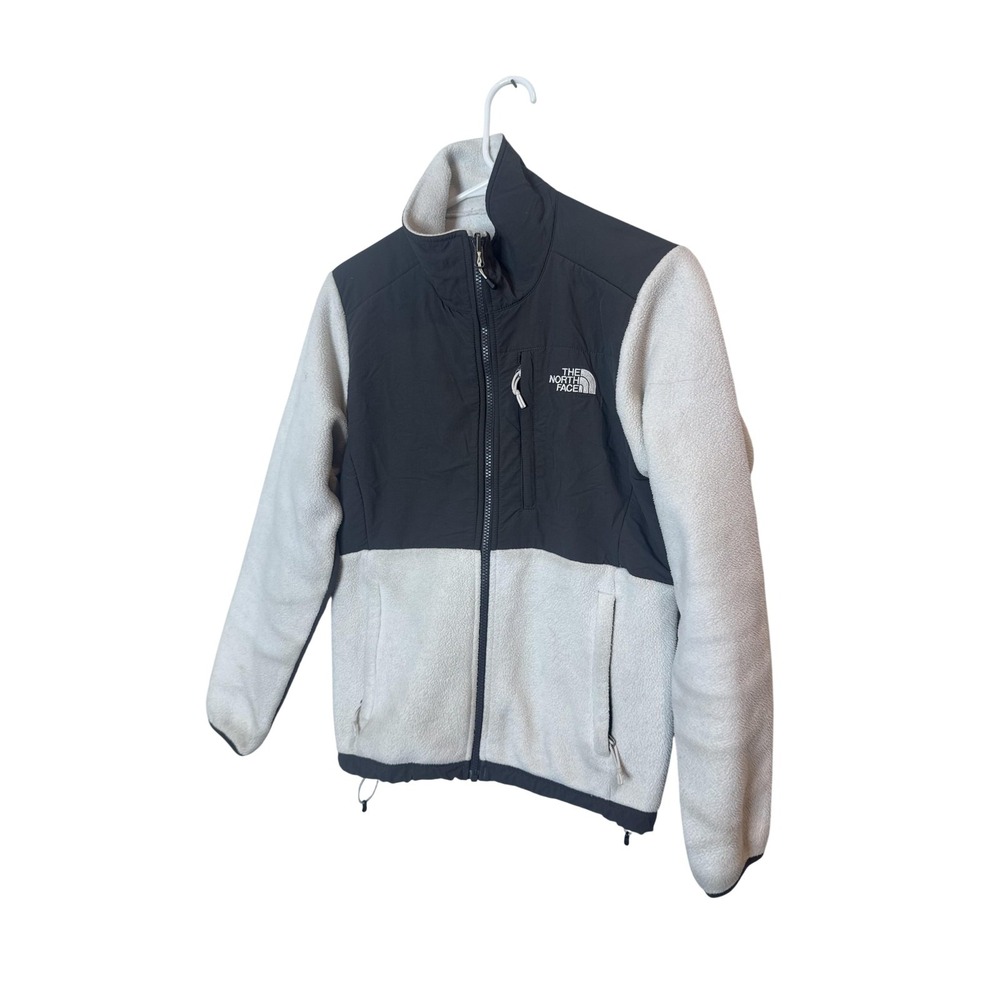 The North Face Jacket Womens Small White Gray Fleece Full Zip Polartec Outdoor